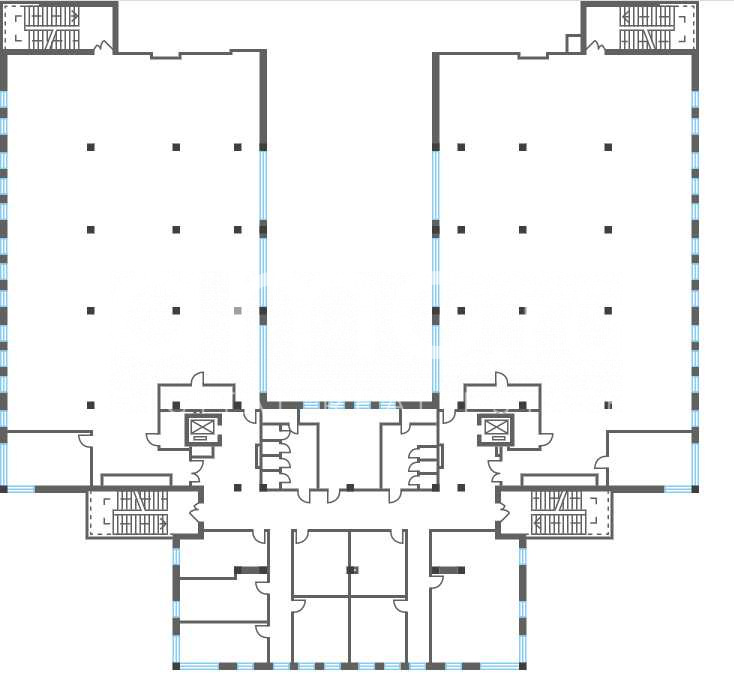 Планировка офиса 1385.6 м², 3 этаж, БЦ «Рига Лэнд, фаза 1»