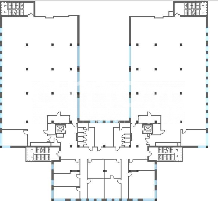 Планировка офиса 1383.7 м², 4 этаж, БЦ «Рига Лэнд, фаза 1»